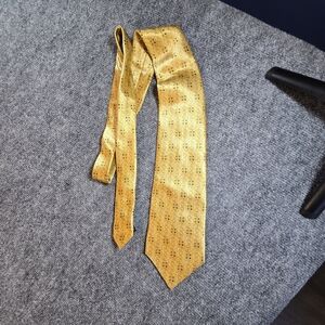 Luca Franzini Gold Geometric Silk Tie Made in Italy Mens Necktie